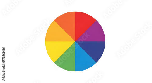 Free Download Flat Color Wheel Divided into Eight Segments on White Background - GFXLoad