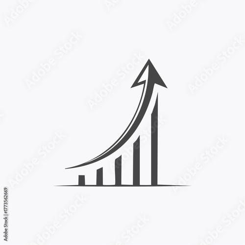 Abstract upward trend arrow for business growth and success representation