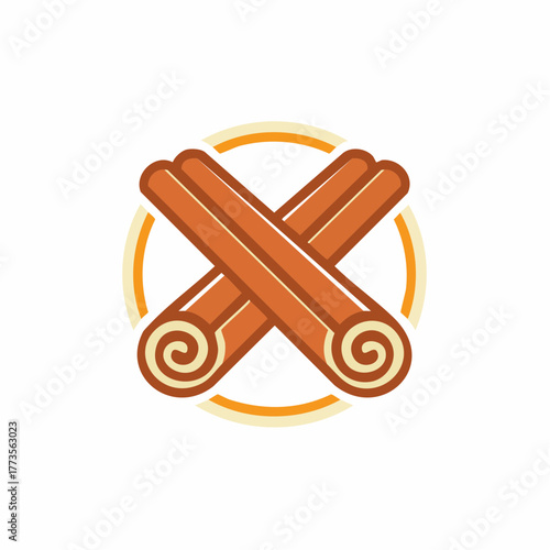 Cinnamon sticks arrangement creating a visually appealing and aromatic spice design