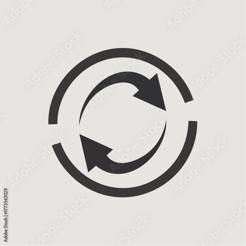 Circular arrows suggesting process, cycle, repeat, synchronize, refresh and rotate concept
