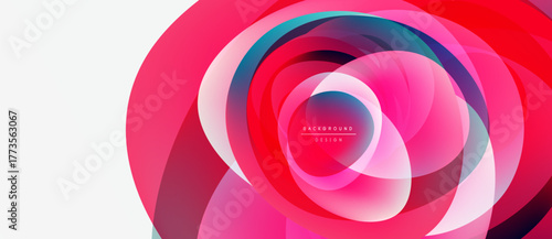 Abstract swirling layers, vibrant pinks, blues, whites. Modern design element, dynamic composition, smooth gradients present.