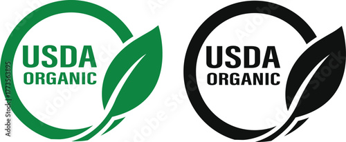 Usda organic certified food product label vector art