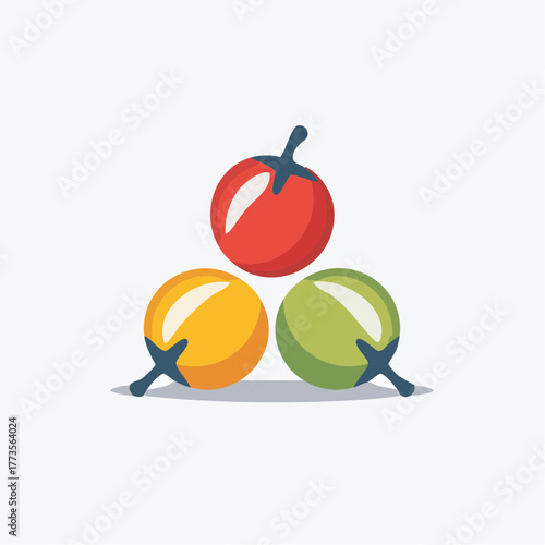 Colorful Vegetables Composition for Healthy Eating and Culinary Creativity Illustration