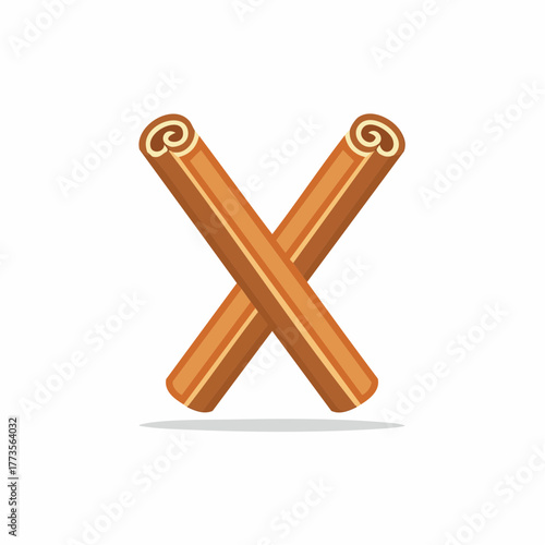 Crossed cinnamon sticks illustration symbolizing spice and aromatic flavor