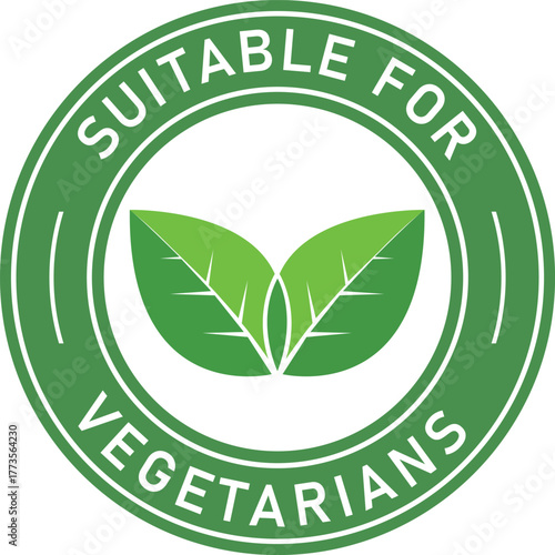 Suitable for vegetarians vegan food product label