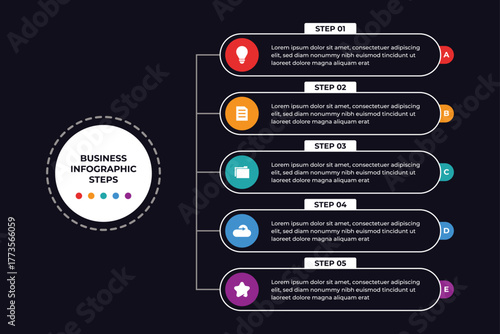 Colorful List Business Infographic Illustration
