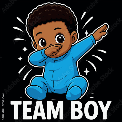 Team Boy Gender Reveal Baby Design