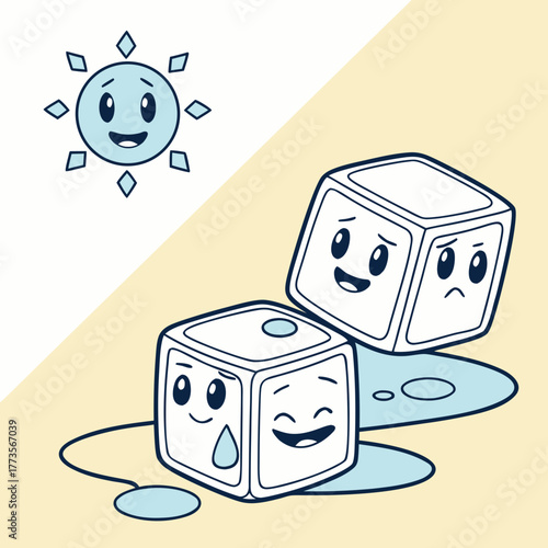 Cute Ice Cube Characters
