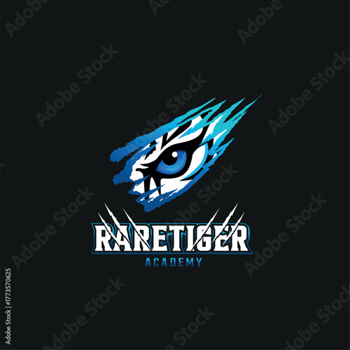 Modern Tiger Mascot Logo with Claw and Eye Design for Esports or Academy Team