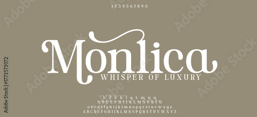 Beauty elegant font alphabet logo. Typography beautiful fashion luxury classic letters serif italic fonts decorative wedding vintage logos. vector illustration