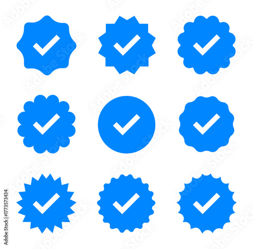 Facebook Instagram Verified Account Badge Social Media Icon Vector Illustration
