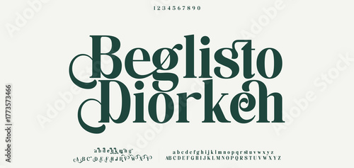 Typography beauty fashion elegant minimalist serif italic fonts decorative wedding vintage retro logos. Minimal luxury font alphabet logo. Vector illustration