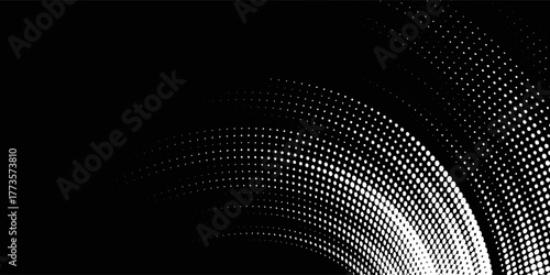 White halftone banner template design with abstract speed lines style. Halftone white color pattern with dots and grunge texture background. Pop art comic with sporty style with white and black dots.