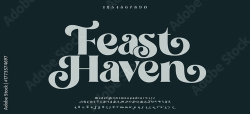 Beauty Luxury font alphabet logo. Typography fashion elegant classic letters serif italic fonts decorative wedding vintage retro logos on green background. vector illustration