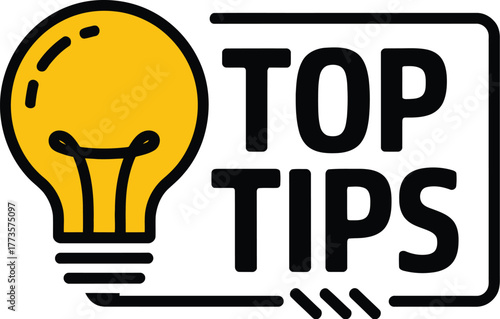 Top tips and advice for success lightbulb idea vector illustration