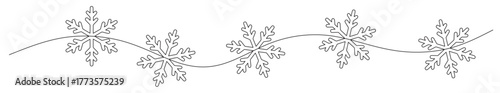 Line art of several snowflakes with curved lines isolated on a transparent background. This icon is for a decorative wall sticker to celebrate and celebrate Christmas. Merry Christmas.