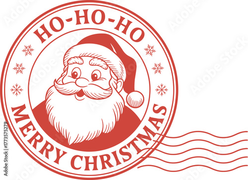 Merry christmas santa claus ho ho ho holiday season vector image