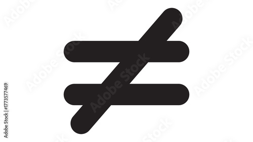 Not Equal To Icon: Comparison, Inequality, Mathematics, Difference, and Exclusion Symbol