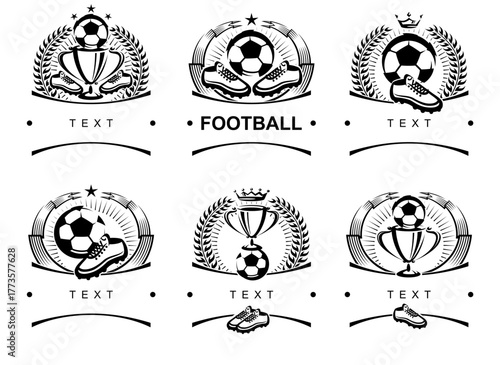 Football and soccer label and icon set. Collection icons football. Vector