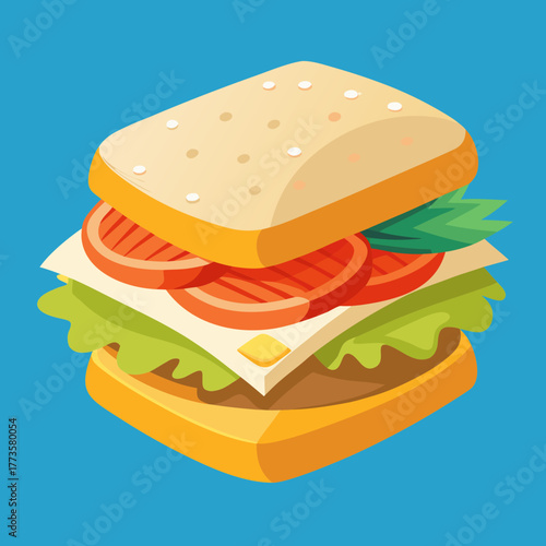 sandwich with cheese and vegetables