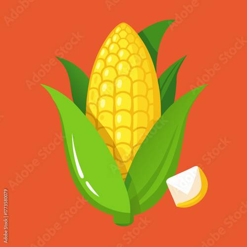 fresh ripe  Corn vegetable vector art
