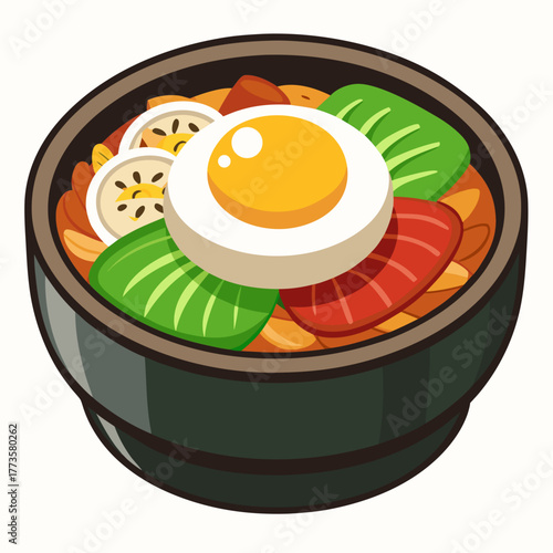Vector illustration of fried eggs on a plate for breakfast