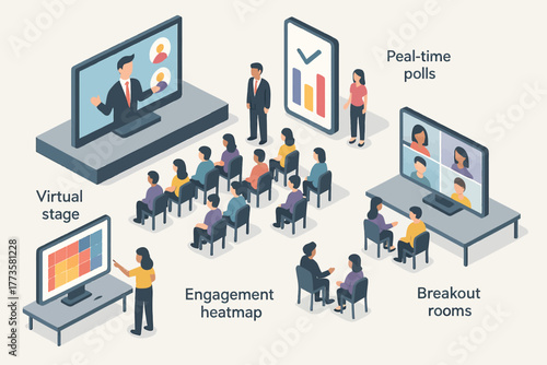 Diverse audience attends virtual conference with real-time interaction features