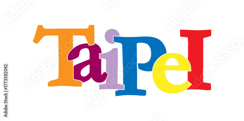 TAIPEI. Banner with the name of the capital of the Republic of China