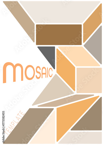 Colorful mosaic of geometric shapes. Geometric abstraction. Cover, design and creative ideas background template