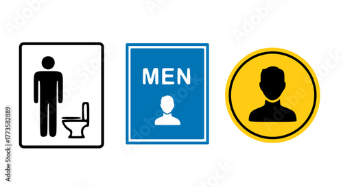 Symbols depicting men's restroom signs.