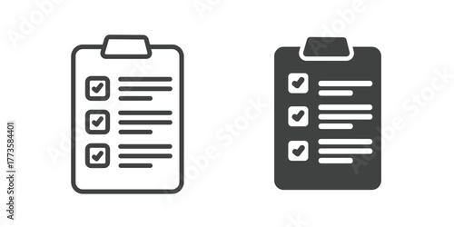 Clipboard Icon. Line and glyph solid icon
