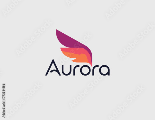 This logo presents an artistic wing formation, representing freedom and innovation, with vibrant colors that evoke creativity and enthusiasm for a forward-thinking brand.