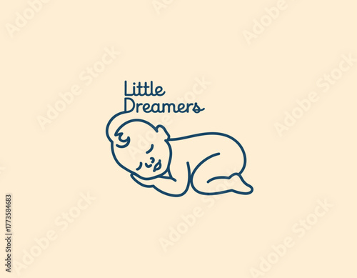 This delightful illustration captures the innocence of a sleeping baby, evoking emotions of tenderness and warmth, perfect for children’s products or nursery decor.