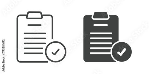 Clipboard Icon. Line and glyph solid icon