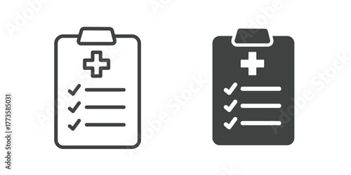 Clipboard Icon. Line and glyph solid icon