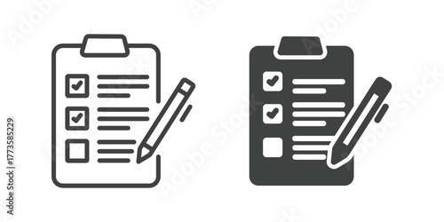 Clipboard Icon. Line and glyph solid icon