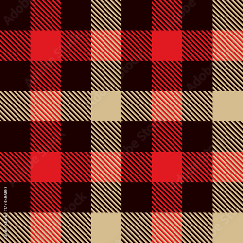 red and white seamless plaid pattern design