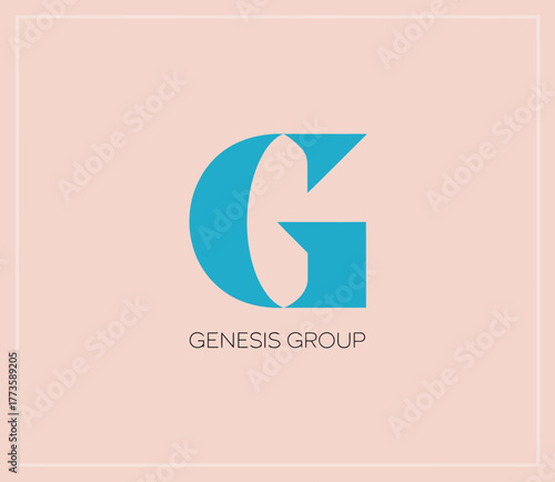 A stylish logo emphasizing the letter G, designed for Genesis Group, featuring a unique aesthetic blend of blue tones and contemporary shapes. It symbolizes innovation and growth.