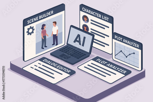 Ai-powered scene builder for storytelling with character list and plot analyzer tools