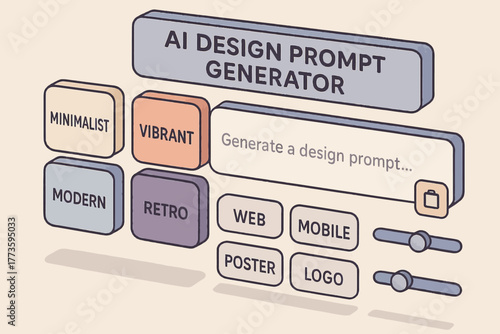 Ai design prompt generator interface with minimalist and vibrant options