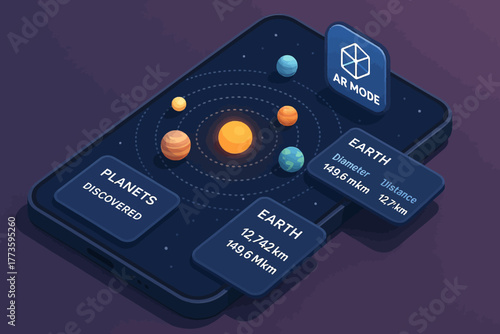 Interactive solar system on smartphone with ar features