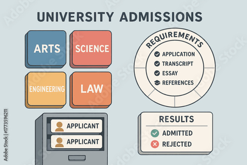University admissions process: arts, science, engineering, law - requirements and results overview