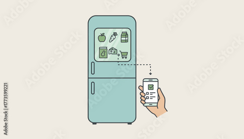A refrigerator that monitors the contents and suggests recipes based on available ingredients sending shopping lists to a smartphone.