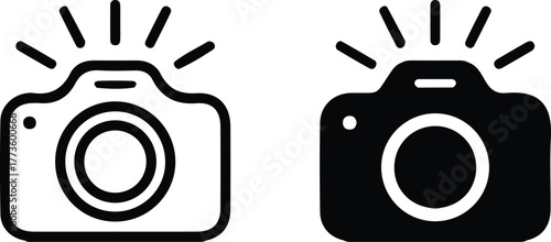 camera icon set photo flat style vector design 