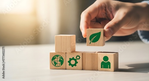 ​A visual metaphor for integrating ethical business practices and environmental goals into a strategy