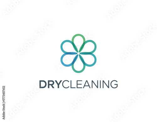 A refined logo featuring floral designs, conveying cleanliness and freshness, ideal for dry cleaning services or businesses focusing on hygiene and high standards of care.