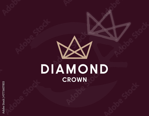 An elegant crown logo design for the Diamond Crown brand, featuring refined outlines and a sophisticated color palette. It represents luxury and high-quality craftsmanship.