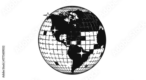 Creative globe art representing world travel, map, and modern design, perfect for international business branding, global communication, or travel agency visuals