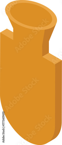 Rubber hot water bottle warming body during cold winter season, isometric icon