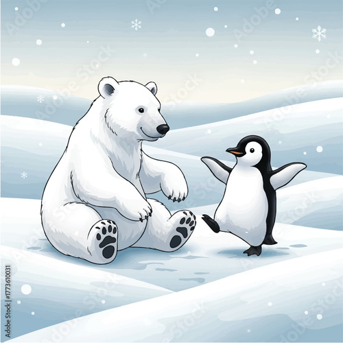 polar bear on the snow